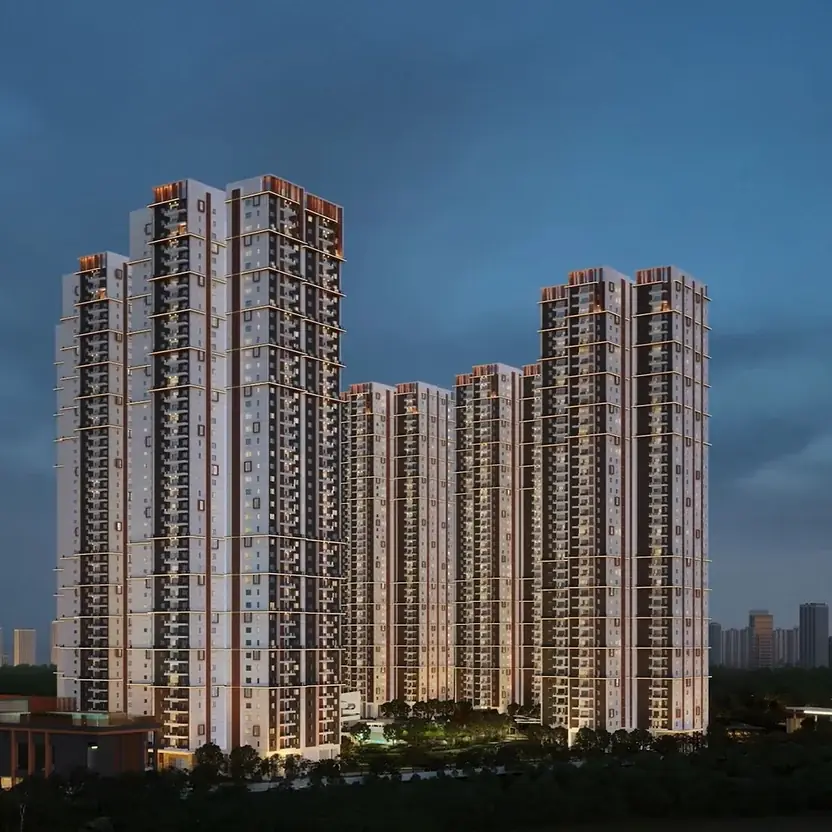 Aparna Moonstone towers at night, Gopanpally, Hyderabad